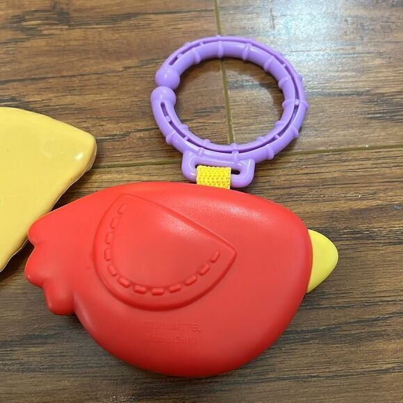 Set of 2 Baby Teething Play Toys Pizza Red Bird - Picture 5 of 5